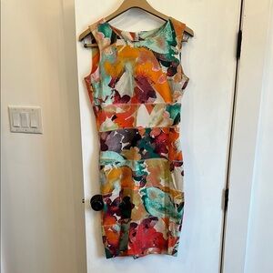 Calvin Klein Orange and Blue Scoop Dress